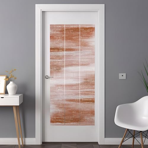 Window Privacy Film Frosted, Red Ombre Non-Adhesive Static Cling Window Tint, Vintage Farmhouse Simple Neutral Texture Insulated Windows Frosted Films for Living Room, 35.4 x 78.7 Inches - Image 3