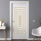 Window Privacy Film Frosted, Beige White Geometric Non-Adhesive Static Cling Window Tint, Square Minimalist Modern Insulated Windows Frosted Films for Living Room, 35.4 x 78.7 Inches - Image 3