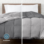 Bare Home Reversible Comforter (Twin/Twin XL, Grey/Light Grey) - Image 2