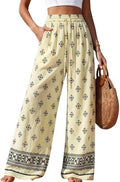 PRETTYGARDEN Womens Pants Elastic Waist Striped Lightweight Palazzo Pant by PRETTYGARDEN