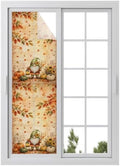 Window Privacy Film Frosted, Thanksgiving Gnomes Reusable Static Cling Window Tints, Fall Orange Pumpkin Maple Leaves Heat Control Windows Films for Offices, Balcony, 29.5 x 118 Inches by Unknown