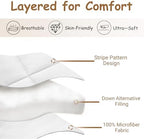ZPECC Toddler Down Alternative Comforter, 39" x 47", White Stripe - Image 3