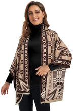 EXTREE Scarfs for Women Pashmina Silky Shawl Wrap for Evening Dressing Blanket Open Front Poncho Cape - Image 2