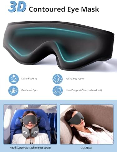 Inspireyes Travel Neck Pillow Seat Strap System, Long Flight Stable Support - Image 6