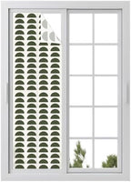 Window Privacy Film Frosted, Forest Green Boho Reusable Static Cling Window Tints, Middle Century Geometric Abstract Art Heat Control Windows Films for Offices, Balcony, 29.5 x 118 Inches by Unknown