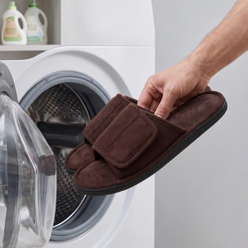 Men's Open Toe Slippers, 60D Memory Foam Indoor Slip on All-Season Wear - Image 3