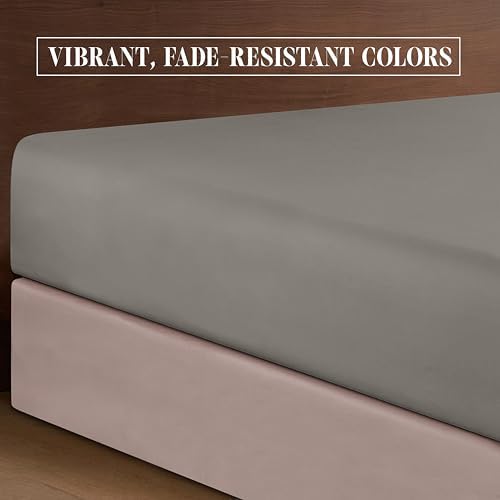 Luxurious Soft 1500 Premier Hotel Quality 6-Piece Bed Sheet Set Premium Hotel Quality Wrinkle and Fade Resistant Coziest Bedding Set, All around Elastic Fitted Sheet, Deep Pocket, King, Grey - Image 6