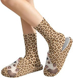 Womens Cozy Furry House Slippers Mid Crew Socks Indoor Outdoor - Image 2