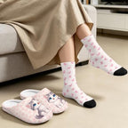 Jeiento Womens Fuzzy Slipper and Socks Winter Warm Gifts for Mom,Wam Cozy Indoor Socks Comfort Home Shoes - Image 3