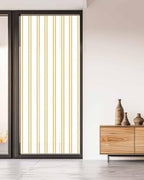 Window Privacy Film Frosted, Yellow Lines Non-Adhesive Static Cling Window Tint, Modern Vertical Striped Vintage Minimalist Insulated Windows Frosted Films for Living Room, 35.4 x 78.7 Inches - Image 5