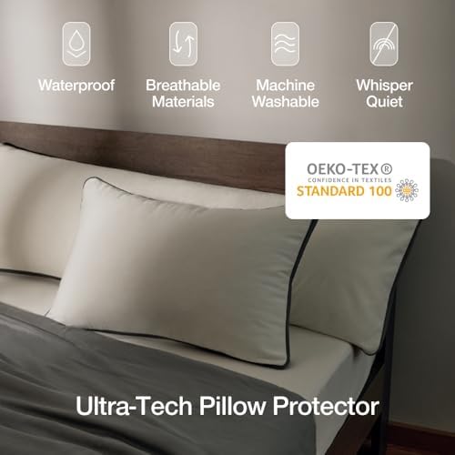 Coop Home Goods Ultra-Tech Waterproof Cut-Out Pillow Protector – Zippered Cover for Cut-Out Pillows, Queen Size, Oeko-Tex Certified, Breathable, Machine Washable - Image 2