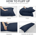 Utopia Bedding Full Body Pillow for Adults (Navy, 20 x 54 Inch), Long Pillow Insert for Sleeping, Ideal for Side Sleepers (Pack of 2) - Image 6