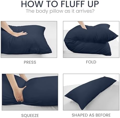 Utopia Bedding Full Body Pillow for Adults (Navy, 20 x 54 Inch), Long Pillow Insert for Sleeping, Ideal for Side Sleepers (Pack of 2) - Image 6
