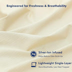 Elegear Silver-Infused Cooling Blanket for Hot Sleepers, Queen Beige - Image 5
