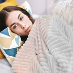 Beach Coastal Boho Throw Blanket, Blue Sea Waves Ocean Fluffy Soft Blankets for Couch Bed Travel, Nautical Gradient Plush Microfiber Striped Flannel Blankets, Lightweight Sofa Blankets 50"x80" - Image 5