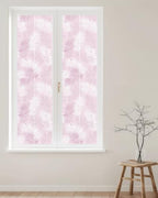 Window Privacy Film Frosted, Pink Botanical Reusable Static Cling Window Tints, Summer Palm Leaves Foliage Tropical Heat Control Windows Films for Offices, Balcony, 29.5 x 118 Inches - Image 2
