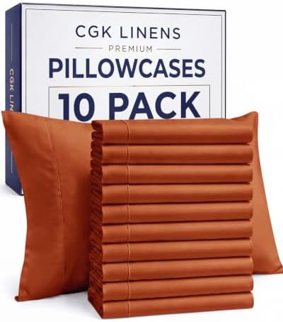 King Pillow Cases - 10 Pack Soft Pillowcase Covers - 20" x 40" (Terracotta) by CGKUnlimited