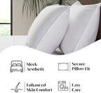 Luxury Bamboo Market | Queen Envelope Pillowcase Set | 100% Viscose Made from Bamboo | Organically Grown | Ultra Soft | Cooling | 2pcs [Classic White] - Image 5