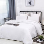 Luxlovery White Comforter Set Queen White Bedding Comforter Set Bed Sets Solid Blanket Quilts Hotel Collection Women Men Soft Breathable Queen Size 3 Piece Comforter - Image 3