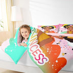 Erosebridal Rainbow Black Girls Comforter Set King Size African American Bedding Set Black Princess Girl Makeup Quilt Comforter Afro Little Girl Bed Set for Kids Melanin Bedroom Decor - Image 5