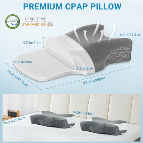 Elviros Cervical CPAP Pillow for Users to Reduce Air Leaks &Mask Pressure - Image 2