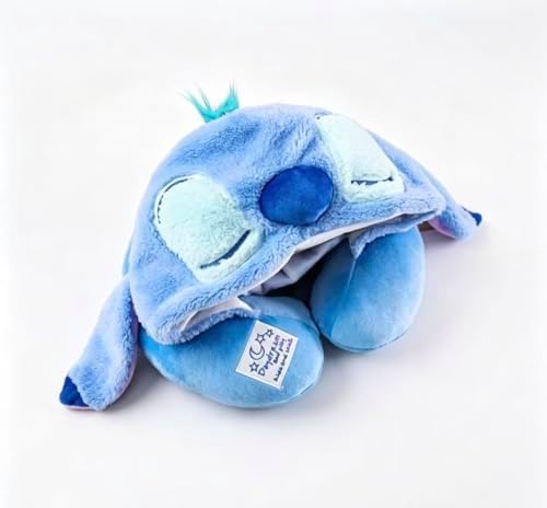 Finex Stitch Monster U-Shape Travel Home Car Neck Pillow for Kids Head Rest Driving Seat Cushion Cute Soft Comfy Cartoon Auto Accessories by Finex