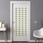 Window Privacy Film Frosted, Sage Green Boho Non-Adhesive Static Cling Window Tint, Middle Century Geometric Abstract Art Insulated Windows Frosted Films for Living Room, 35.4 x 78.7 Inches - Image 3