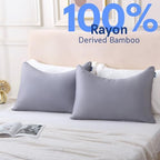Cooling Pillow Covers for Curved Pillows – Queen 2-Pack 28x20 Eclipse Grey – Moon-Shaped Zippered Pillowcases, 100% Rayon Derived from Bamboo, Ultra-Soft, Silky, Breathable, & Wrinkle‑Resistant - Image 5
