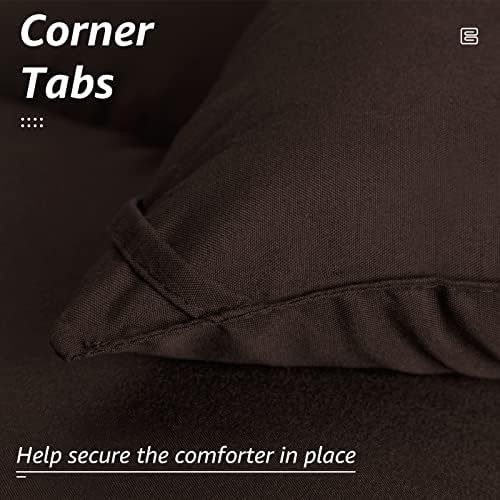 HYLEORY All Season King Size Bed Comforter - Cooling Down Alternative Quilted Duvet Insert with Corner Tabs - Winter Warm - Machine Washable - Brown - Image 5
