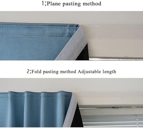 AJAZZ 100% Blackout Shades Window Cover Self Adhesive Curtains Sticky Curtain Portable Easy Open Black Out Curtains for Bedroom Living Room No Drilling (Light Blue, 59" W x 72" L 1 Panel) - Image 4