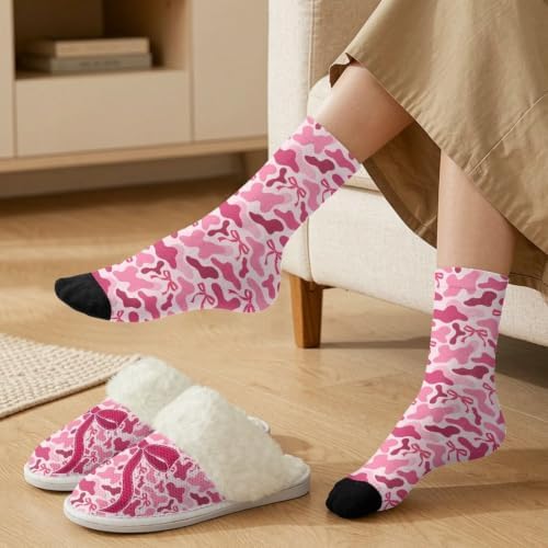 Fuzzy Slippers for Women Washable Cotton Slippers with Crew Socks - Image 3