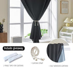 AJAZZ Self Adhesive Curtains 100% Blackout Shades Window Cover Sticky Curtain Portable Easy Open Black Out Curtains for Bedroom Living Room No Drilling (Black, 59" W x 63" L 1 Panel) - Image 2
