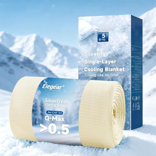 Elegear Silver-Infused Cooling Blanket for Hot Sleepers, Twin Beige by Elegear