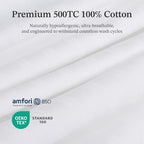 500TC 100% Cotton Pillow Protectors with Zipper Standard Size 6 Pack - Image 4
