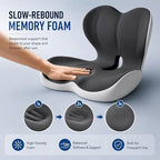 Ergonomic Truck Seat Cushion with Lumbar Support, Wide High-Density Memory Foam for Long Driving Comfort, Contoured Support for Semi Truck, Car & Office Chair - Image 5
