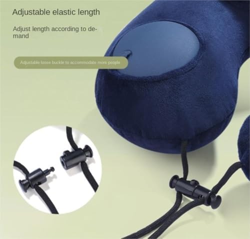 QUQUQ Travel Neck Pillow for Sleeping Inflatable Travel Pillow Velvet Neck Pillows with Storage Bag for Airplanes Comfortable(Blue-C) - Image 4