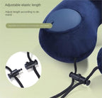 QUQUQ Travel Neck Pillow for Sleeping Inflatable Travel Pillow Velvet Neck Pillows with Storage Bag for Airplanes Comfortable(Blue-A) - Image 4