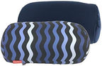 Bookishbunny 2pcs Micro Bead Microbead Roll Pillow Cushion for Bed Back Neck Head Body Support, 13" x 7", Various Designs (Navy+NavyStripe) by Bookishbunny