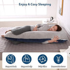 Amagoing 55 inches Pregnancy Pillows for Sleeping, U Shaped Maternity Full Body Pillow for Pregnant Women with Hip, Leg, Back, Belly Support, Washable Velour Cover Included - Image 4