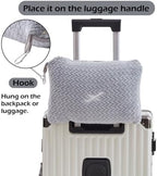 NEWCOSPLAY Travel Blanket with Storage Bag for Airplane Travel, Light Grey - Image 3