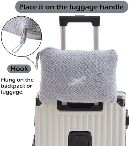 NEWCOSPLAY Travel Blanket with Storage Bag for Airplane Travel, Light Grey - Image 3