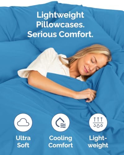 Standard Pillow Cases - 6 Pack Pillowcase Covers - 20" x 26" (Denim Blue) - Image 3