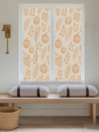 Window Privacy Film Frosted, Orange Pumpkins Fall Reusable Static Cling Window Tints, Thanksgiving Tropical Palm Rustic Heat Control Windows Films for Offices, Balcony, 29.5 x 118 Inches - Image 5