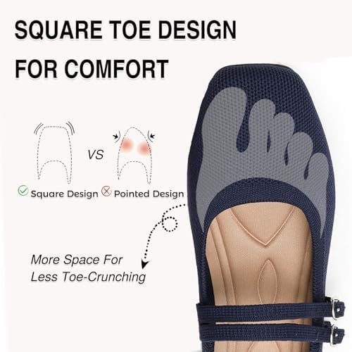 Womens Woven Ballet Flats, Foldable Mary Jane Shoes for Casual Wear - Image 3