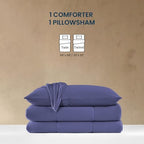 SLEEP ZONE King Size Comforter Set, Breathable Jersey Knit Soft Duvet Insert Set 3 Pieces Bedding Sets for Bedroom All Season, Navy - Image 5