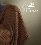 Utopia Bedding 100% Cotton Waffle Blanket Queen Size Brown, 90x90 Inch - Image 3