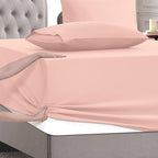 Mocassi Queen Size 4-Piece Bed Sheet Set - 1800 Premium Hotel Quality Microfiber 18-24 Inches Extra Deep Pocket Fitted Sheet- Luxury Soft, Breathable, Wrinkle, and Fade Resistant, Blush Pink - Image 5