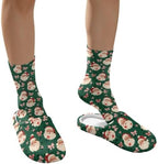 Jeiento Winter Fuzzy Slipper and Crew Socks for Women,Adult Slip-on Close Toe House Slipper,Flat Comfort home Slides - Image 4