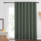 NICETOWN Blackout Sliding Door Curtains 84 inch Length - Grommet Thermal Curtain Room Darkening Sound Reducing Drape for Bedroom/Living Room (Dark Mallard, 1 Panel, W100 x L84) - Image 2