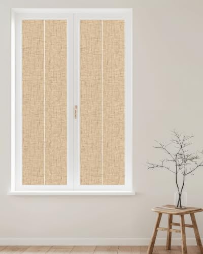Window Privacy Film Frosted, Khaki Reusable Static Cling Window Tints, Rustic Farmhouse Solid Color Heat Control Windows Films for Offices, Balcony, 29.5 x 118 Inches - Image 2